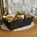 Decorative Hamper Tray – Matte Black & Gold