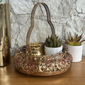 Dual Colored Metal Basket- Copper Gold