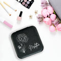 Personalized Jewellery Box (Black)- Birth Flower