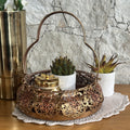 Dual Colored Metal Basket- Copper Gold