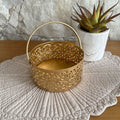 Small Round Metal Hamper Basket