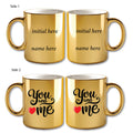 Metallic Color Couple Mugs - Initial & Name