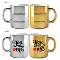 Metallic Color Couple Mugs - Initial & Name