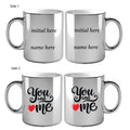 Metallic Color Couple Mugs - Initial & Name