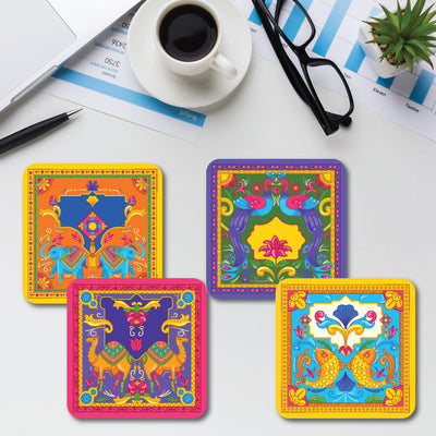 India Theme Coasters - Set of 4