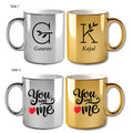 Metallic Color Couple Mugs - Initial & Name