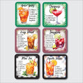 Cocktail Recipe Coaster - Set of 6