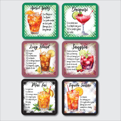 Cocktail Recipe Coaster - Set of 6