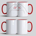 Customized Couple Heart Hands Mug Set of 2