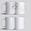 Customized Couple Heart Hands Mug Set of 2