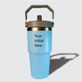 Flower Initial Vacuum Insulated Tumbler With Straw