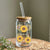 Glass Tumbler- Sunflower Print with Name