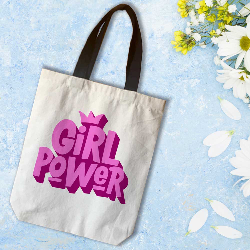 Girl Power Canvas Tote Bag gingercrush